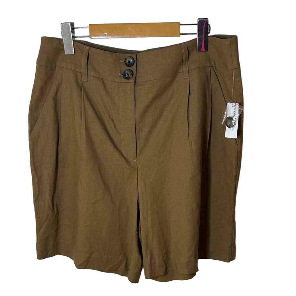 Reitman’s linen blend brown shorts size 14 nwt